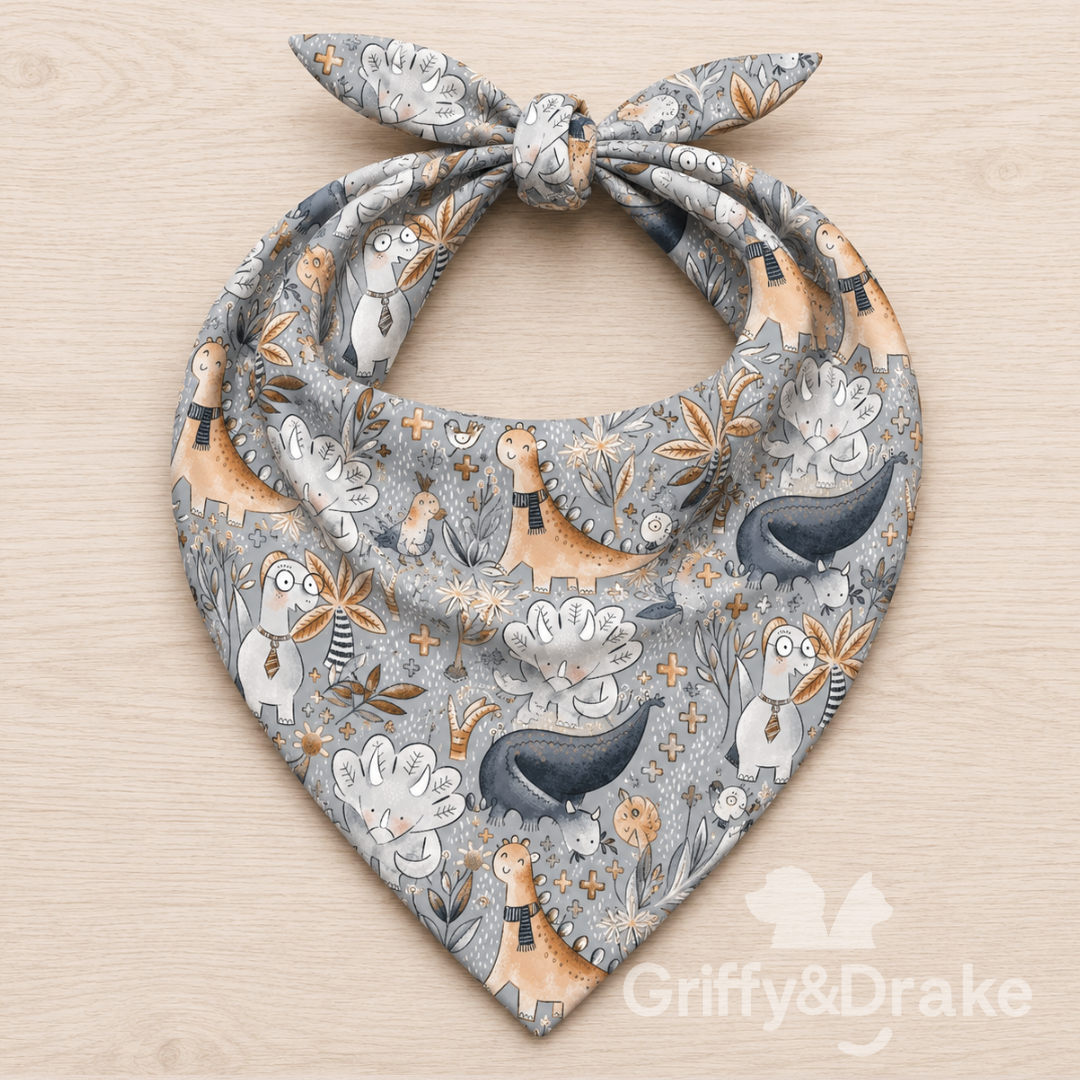 Dino Daydreams Tie-On Dog Bandana – Griffy & Drake