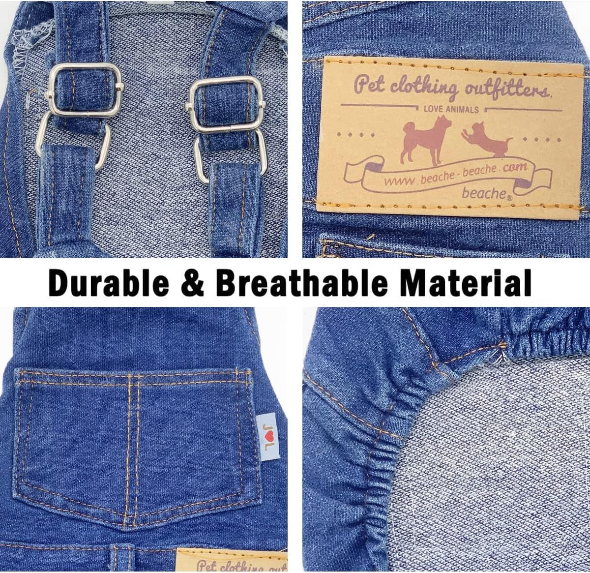 Classic Denim Dog Overalls