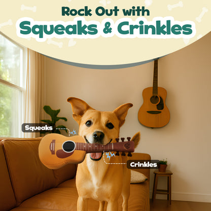 PUPROAR™ Guitar Squeaky Plush Dog Toy