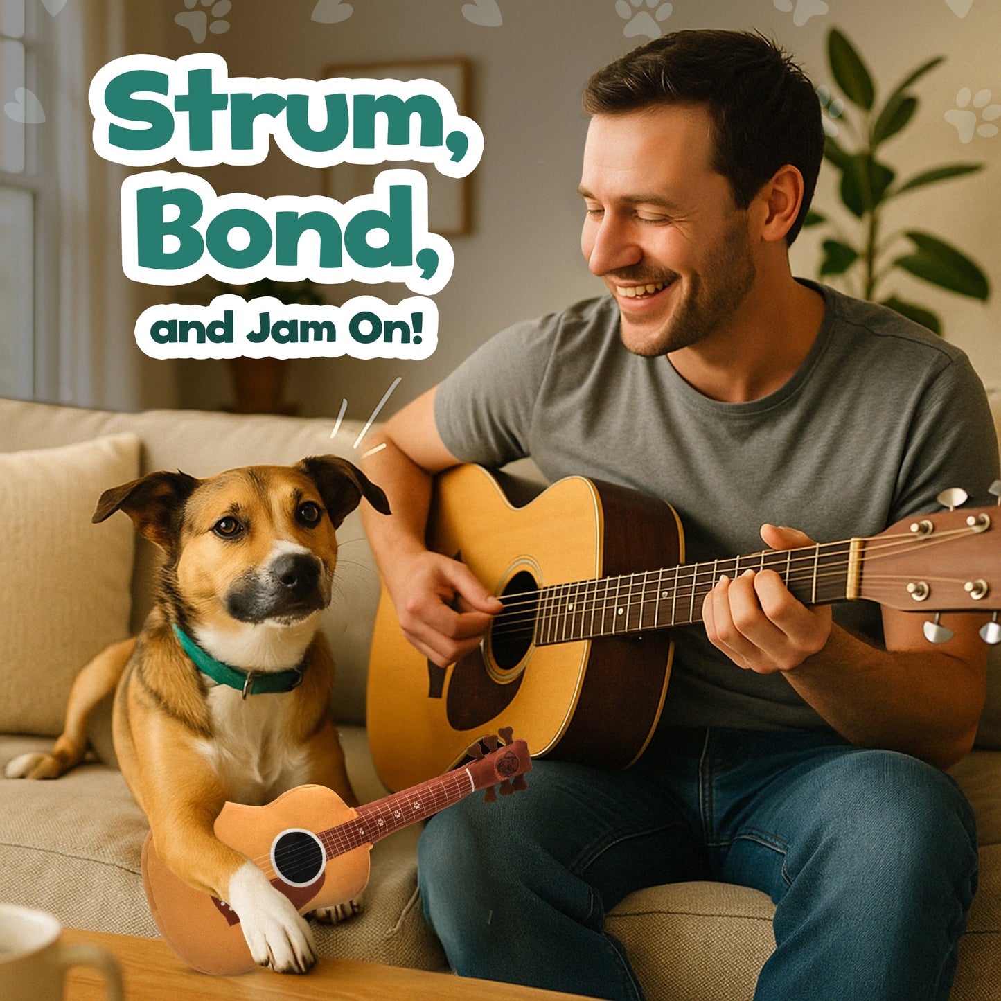 PUPROAR™ Guitar Squeaky Plush Dog Toy