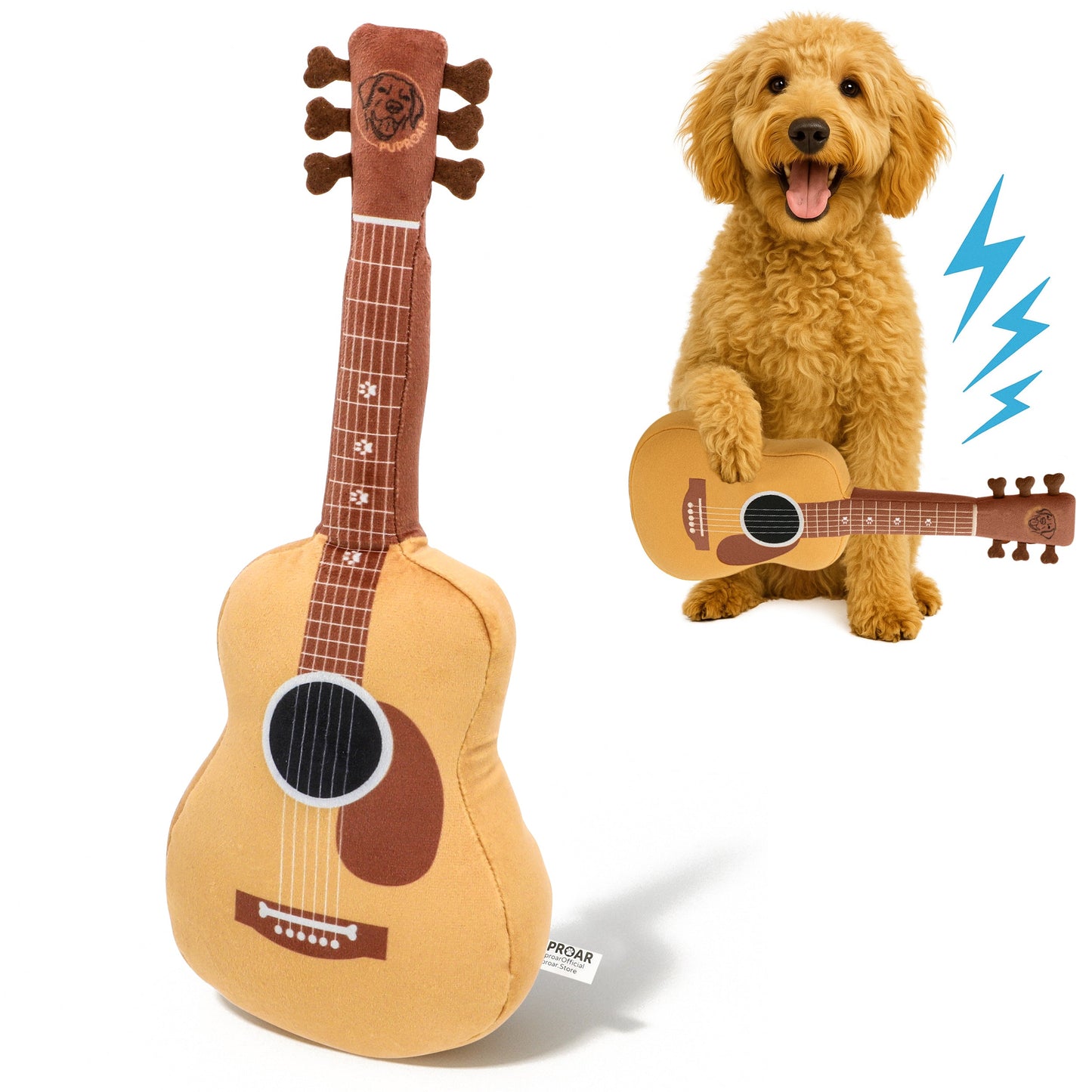 PUPROAR™ Guitar Squeaky Plush Dog Toy
