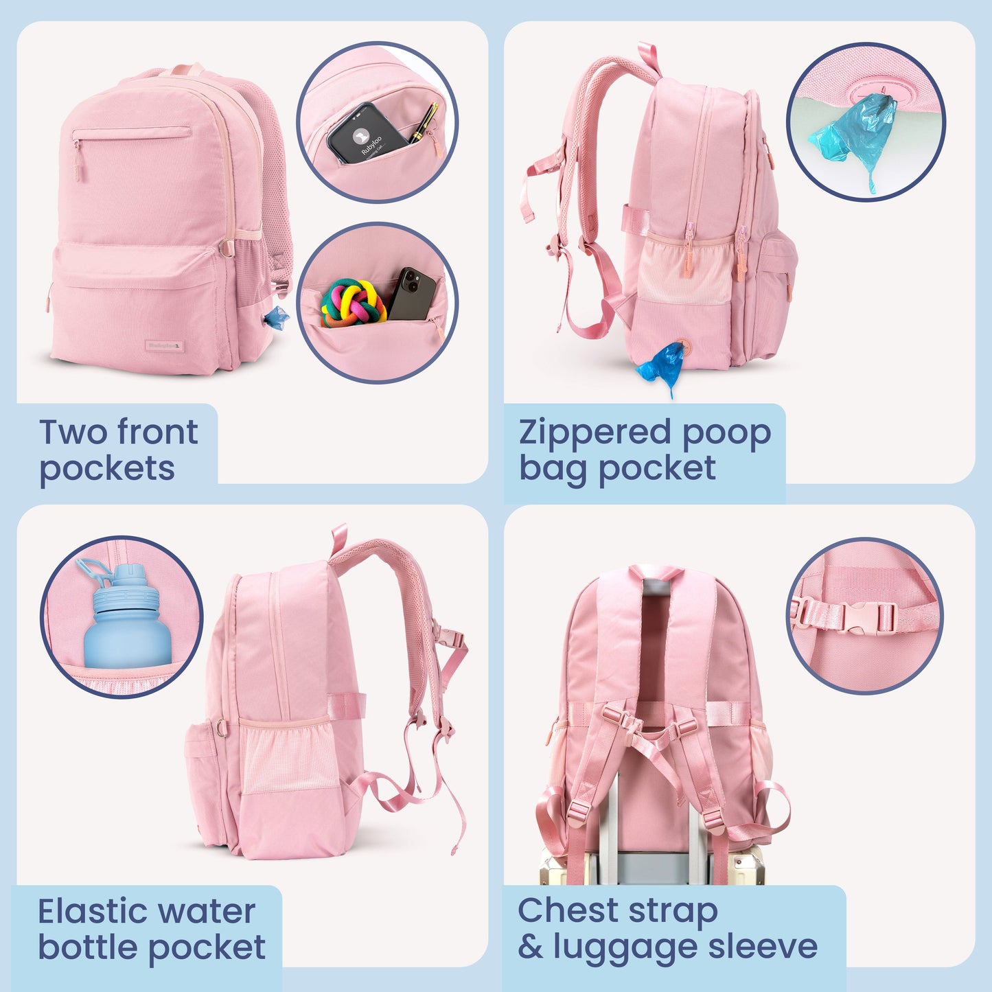 RUBYLOO™ Ultimate Dog Travel Backpack