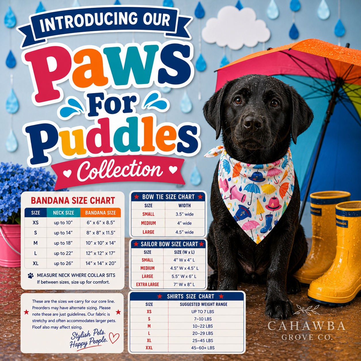 Griffy & Drake Paws for Puddles Bow Tie