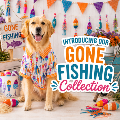 Griffy & Drake Gone Fishing Ruffle Bandana