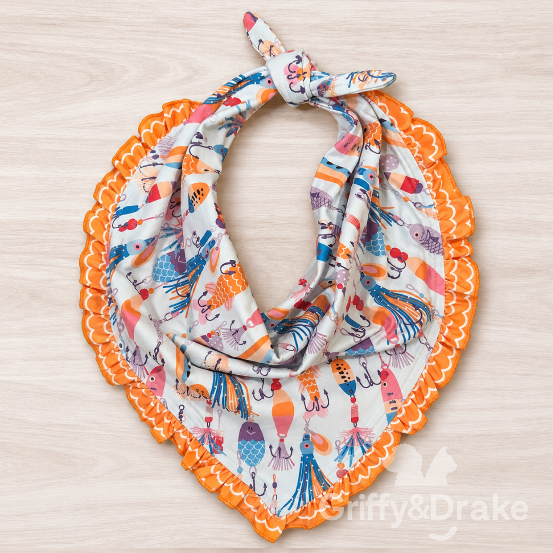Griffy & Drake Gone Fishing Ruffle Bandana