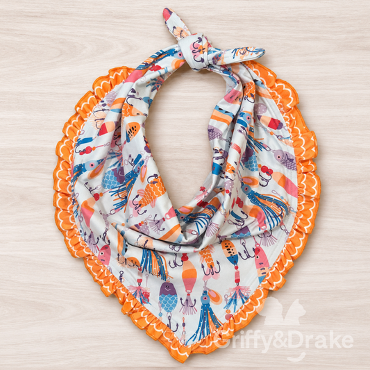 Griffy & Drake Gone Fishing Ruffle Bandana