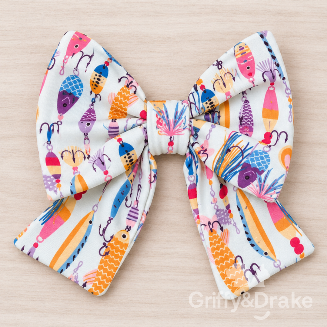 Griffy & Drake Gone Fishing Sailor Bow