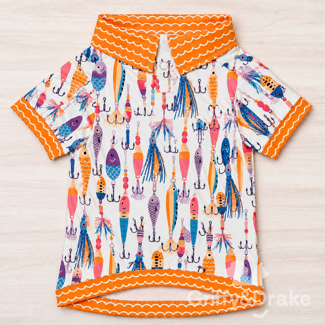 Griffy & Drake Gone Fishing Collared Shirt