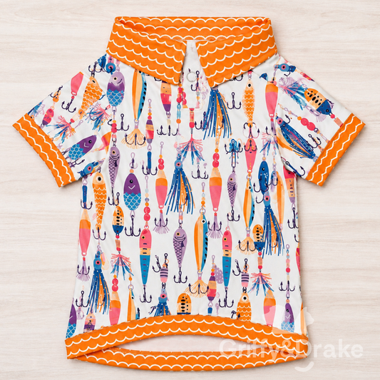 Griffy & Drake Gone Fishing Collared Shirt