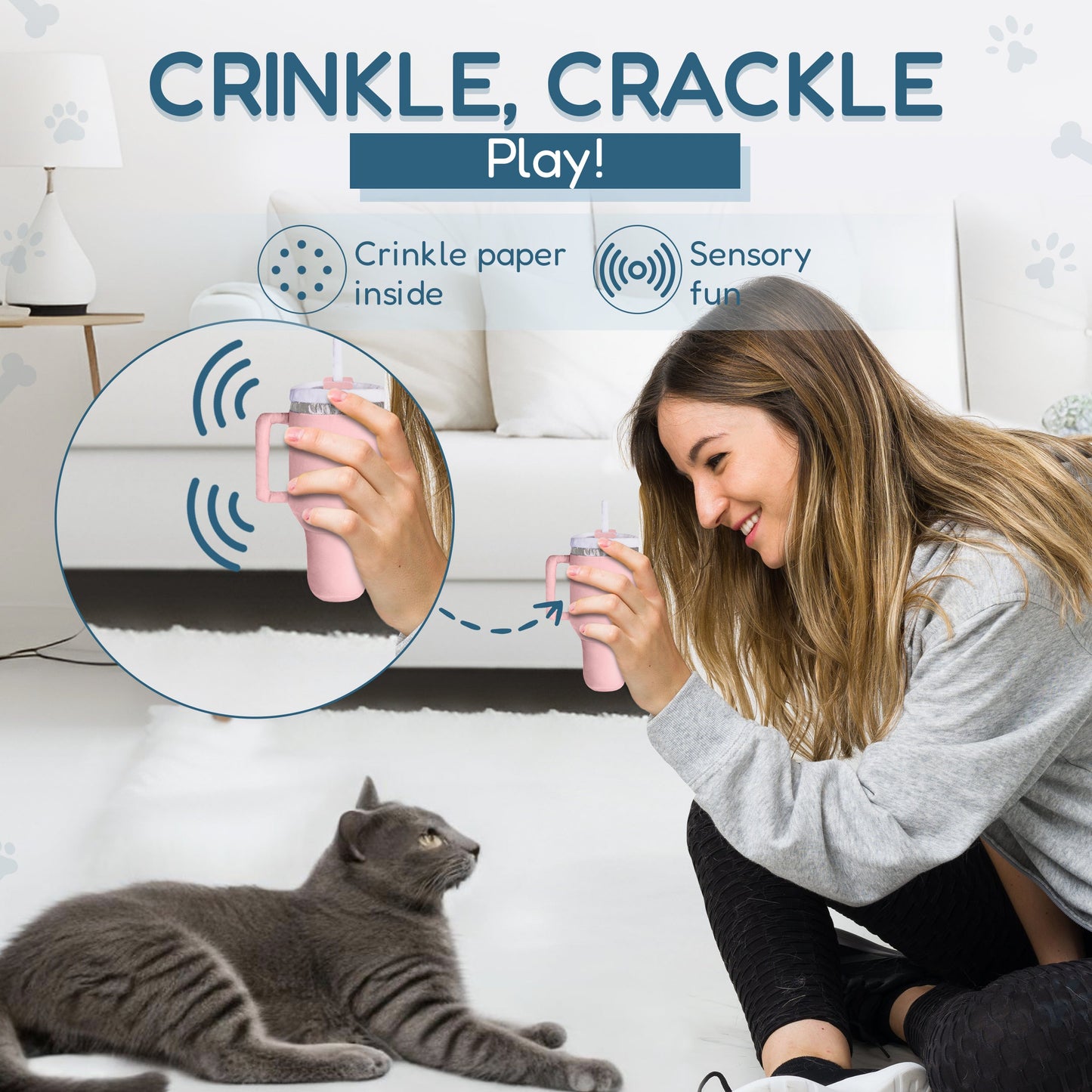 PUPROAR™ Kitty Cup Catnip & Crinkle Cat Toy