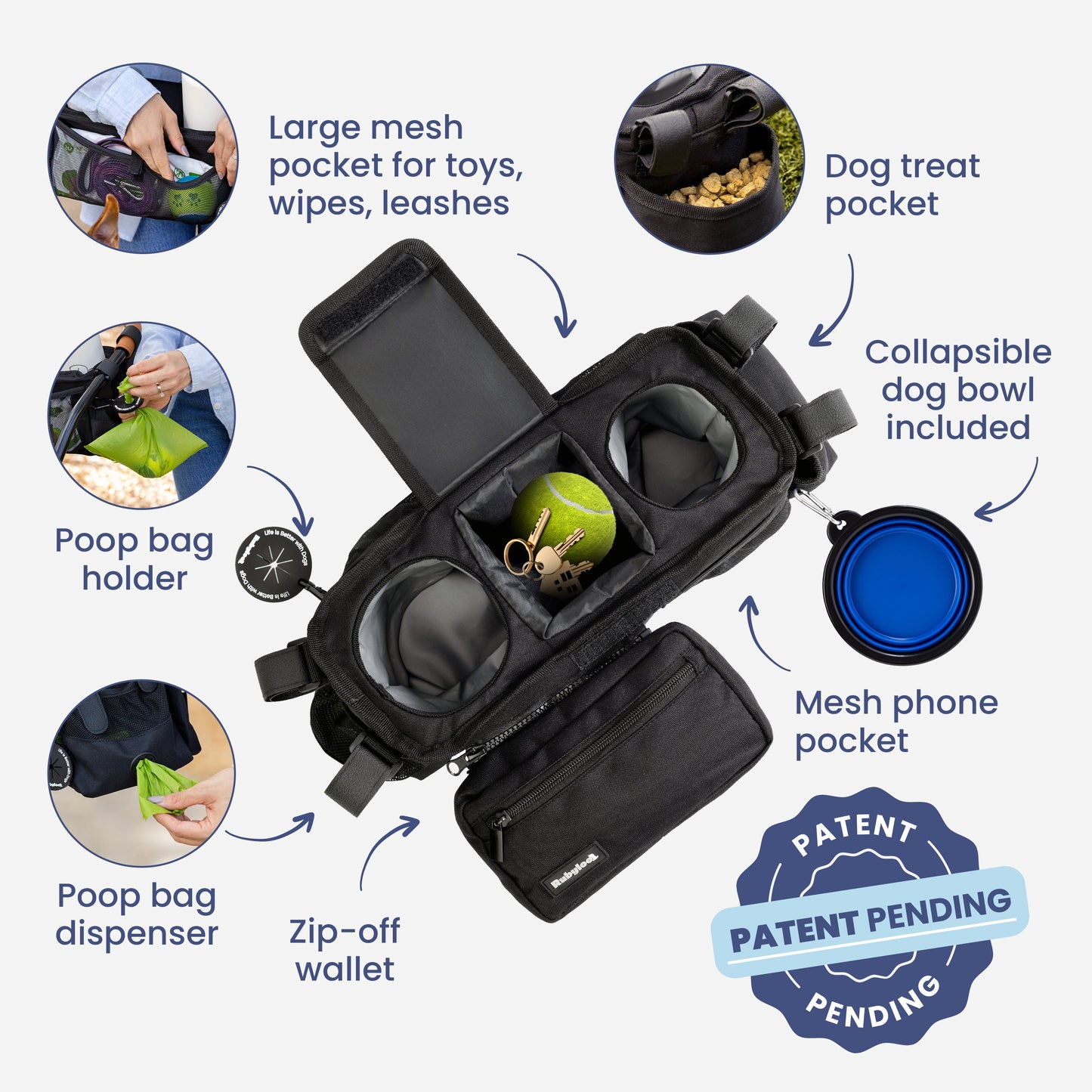 RUBYLOO™ Dog Walk Stroller Organizer