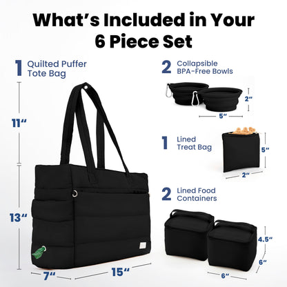 Adventure Ready Dog Tote by Rubyloo | Quilted Pet Travel Organizer