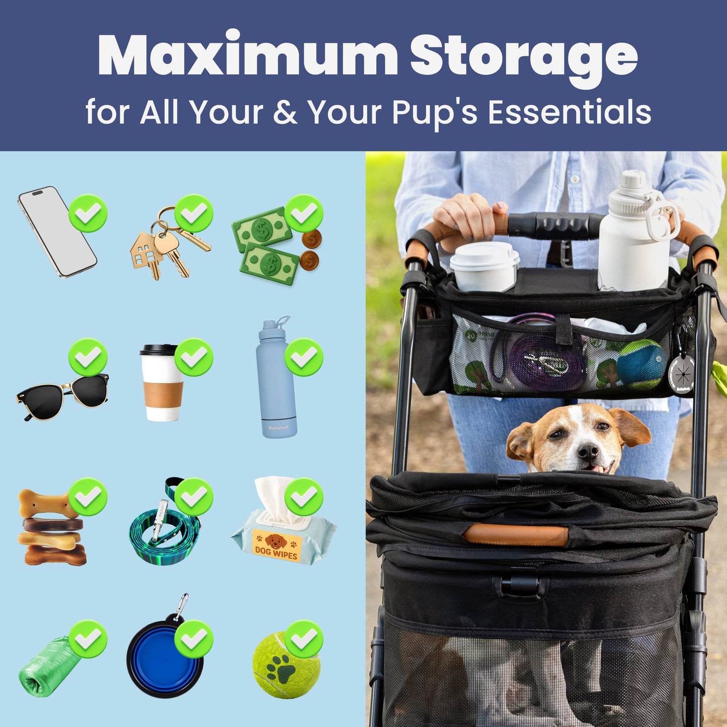 RUBYLOO™ Dog Walk Stroller Organizer