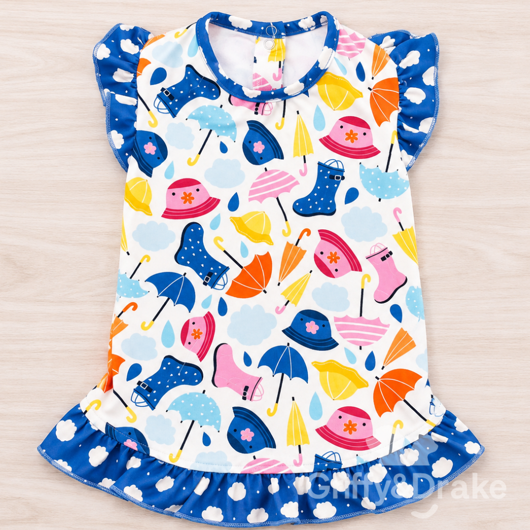 Griffy & Drake Paws for Puddles Ruffle Dress