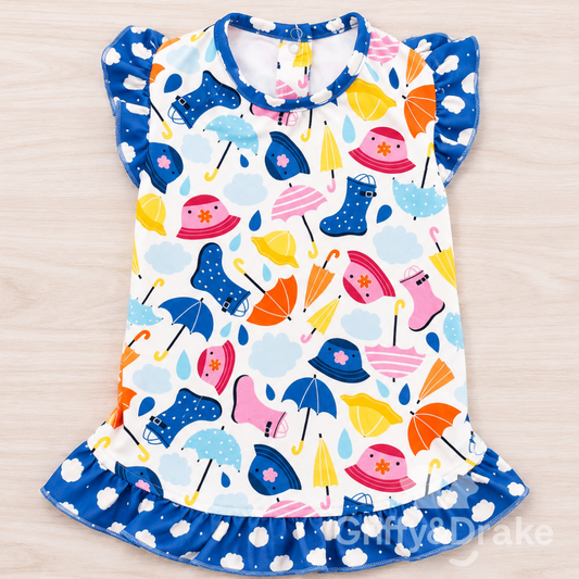 Griffy & Drake Paws for Puddles Ruffle Dress