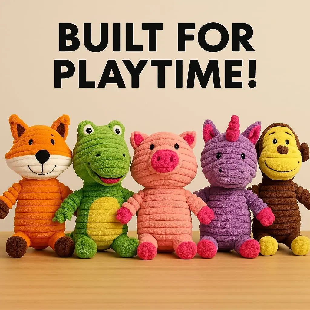 Corduroy Critters Squeaky Dog Toy Set (5-Pack)