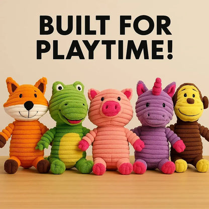 Corduroy Critters Squeaky Dog Toy Set (5-Pack)