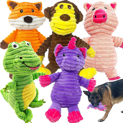 Corduroy Critters Squeaky Dog Toy Set (5-Pack)