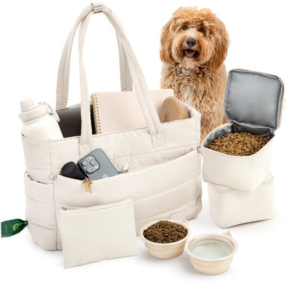 Adventure Ready Dog Tote by Rubyloo | Quilted Pet Travel Organizer