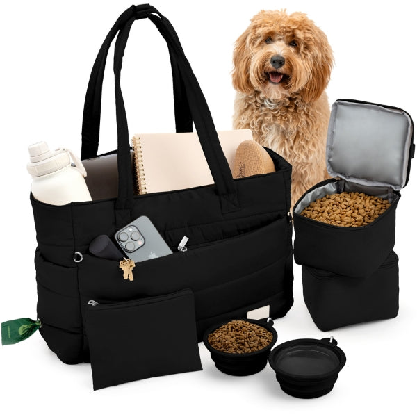 Adventure Ready Dog Tote by Rubyloo | Quilted Pet Travel Organizer