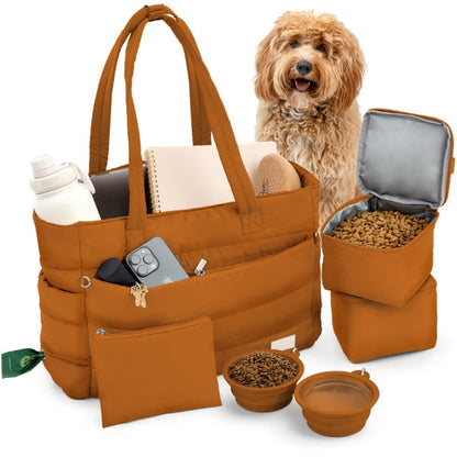 Adventure Ready Dog Tote by Rubyloo | Quilted Pet Travel Organizer