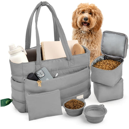 Adventure Ready Dog Tote by Rubyloo | Quilted Pet Travel Organizer