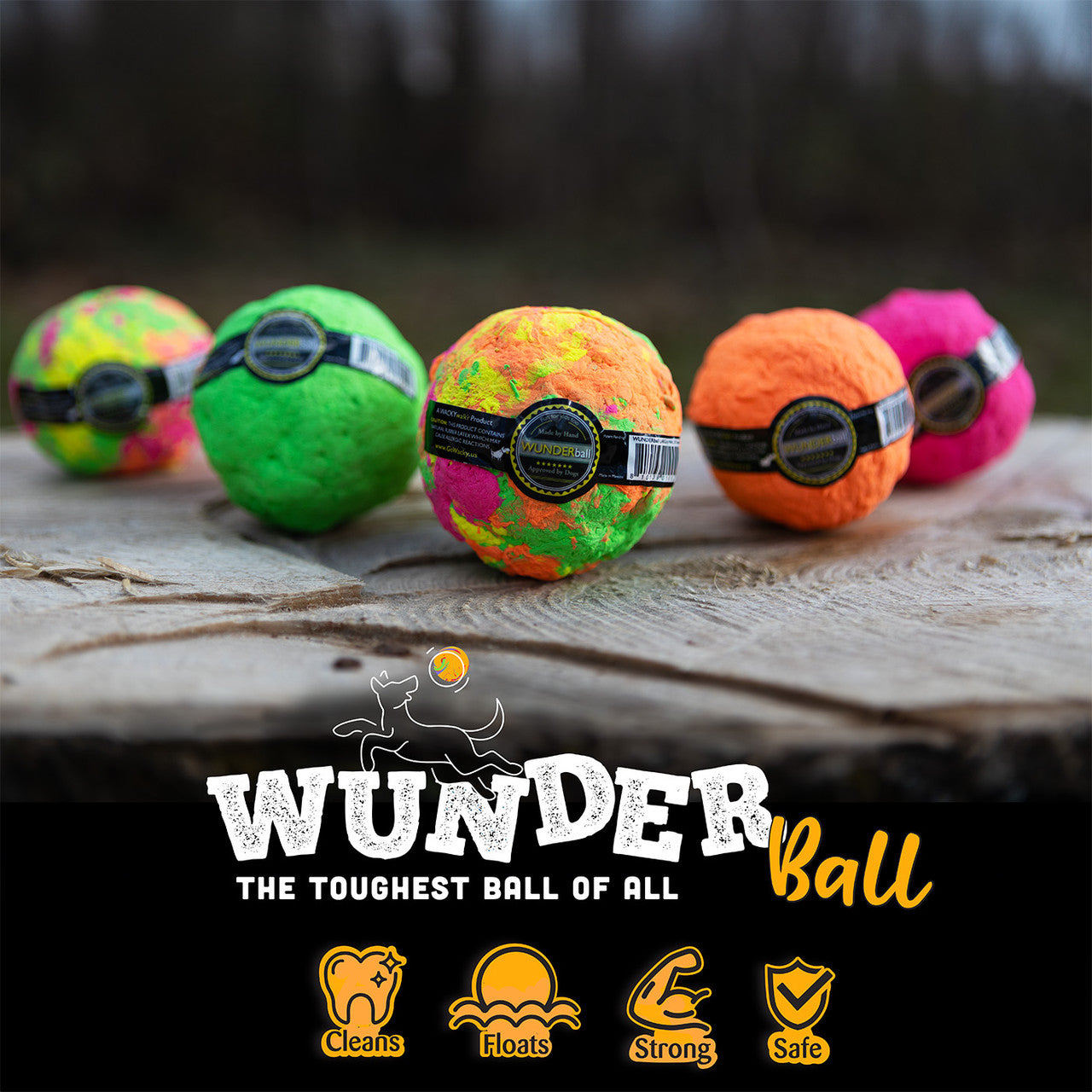 WUNDERball Natural Rubber Dog Ball